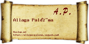 Allaga Palóma névjegykártya